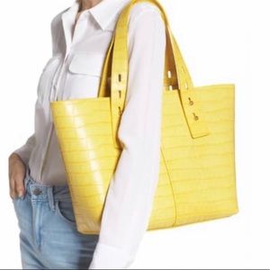 Frame les second medium tote bag yellow lemon croco